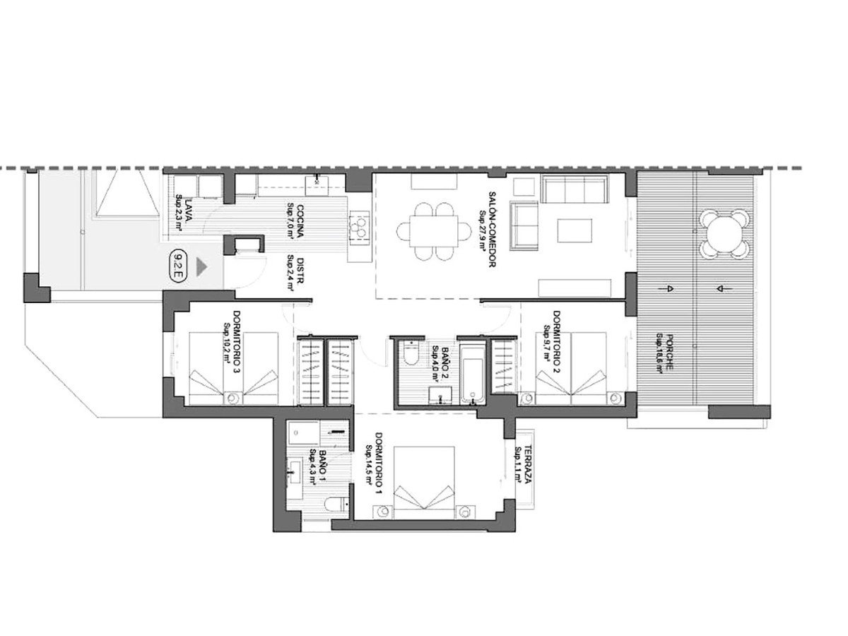 3 Bed Middle Floor Apartment in La Cala de Mijas