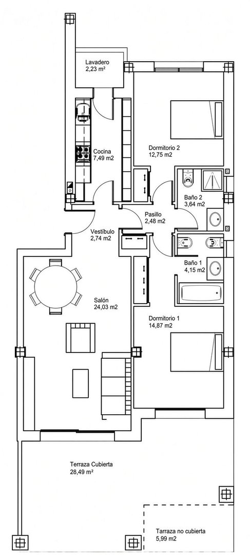 2 Bed Ground Floor Apartment in Estepona