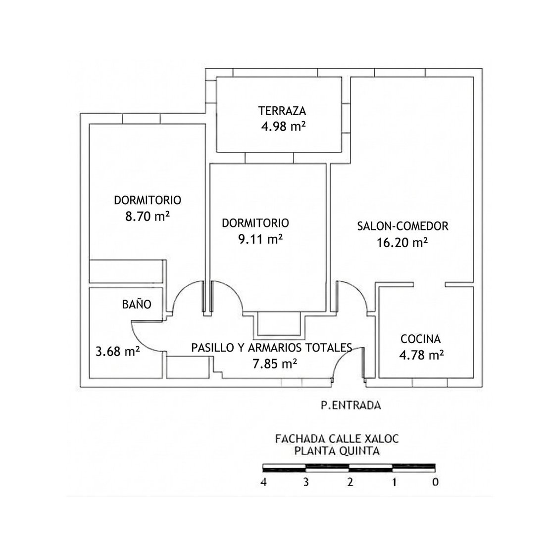 2 Bed Top Floor Apartment in Calpe