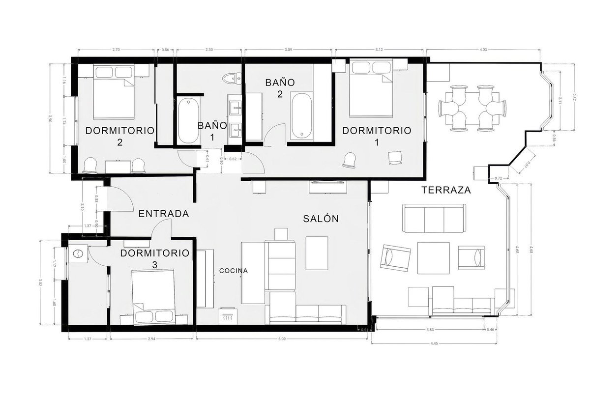 3 Bed Middle Floor Apartment in Elviria