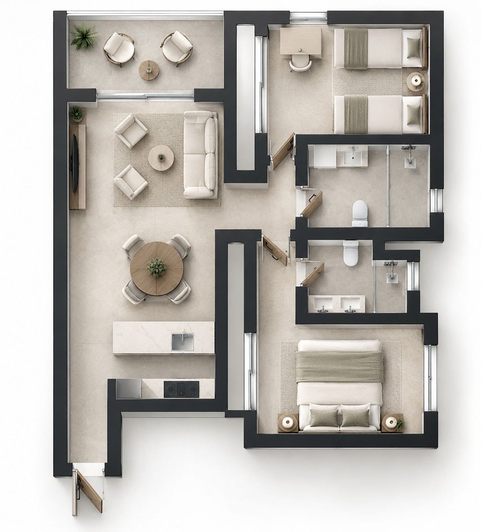2 Bed Top Floor Apartment in Estepona