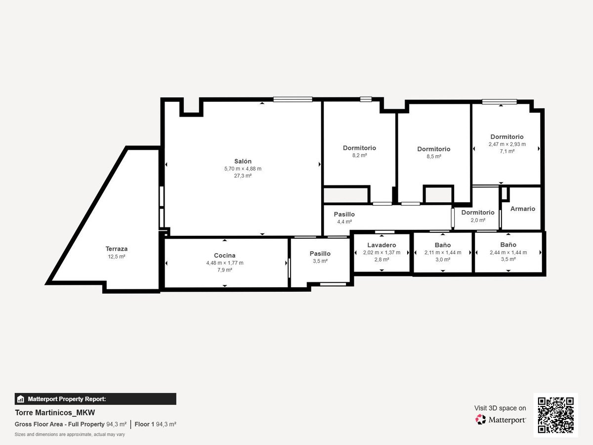 3 Bed Middle Floor Apartment in Martiricos