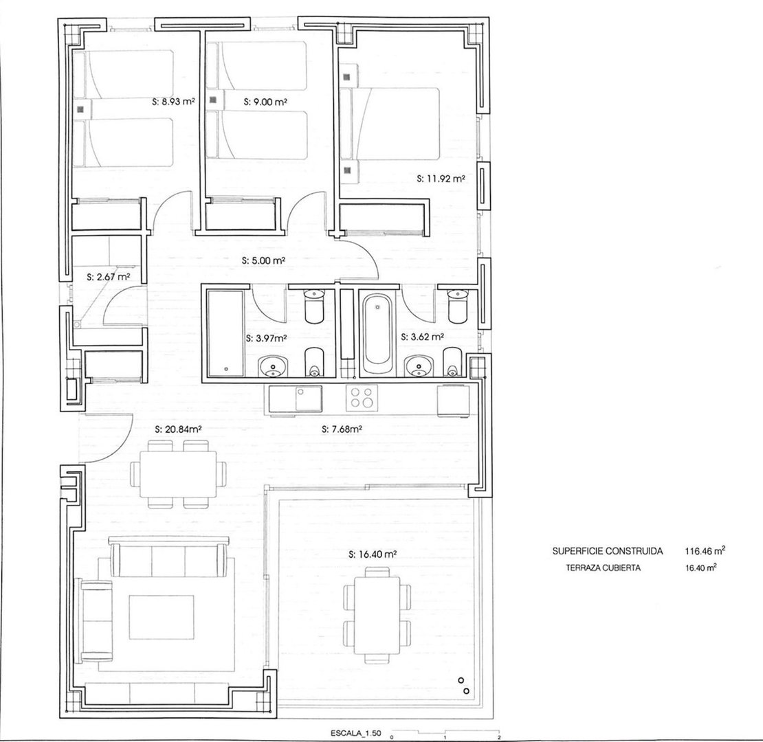 3 Bed Middle Floor Apartment in Los Pacos