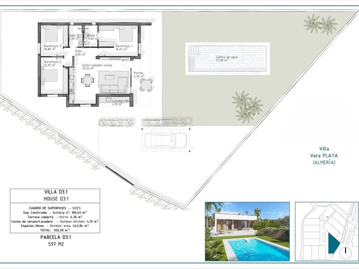 3 Bed Detached Villa in Vera Playa