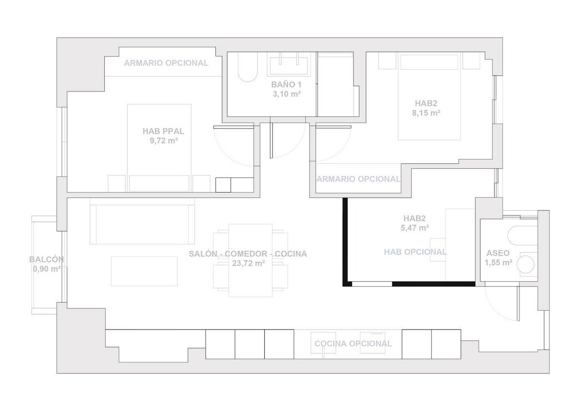 2 Bed Middle Floor Apartment in Málaga