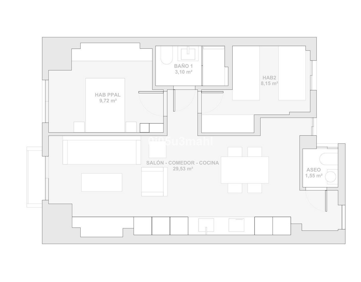 2 Bed Middle Floor Apartment in Málaga