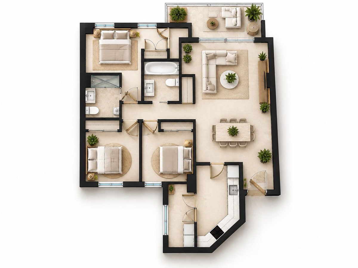 3 Bed Middle Floor Apartment in Nueva Andalucía