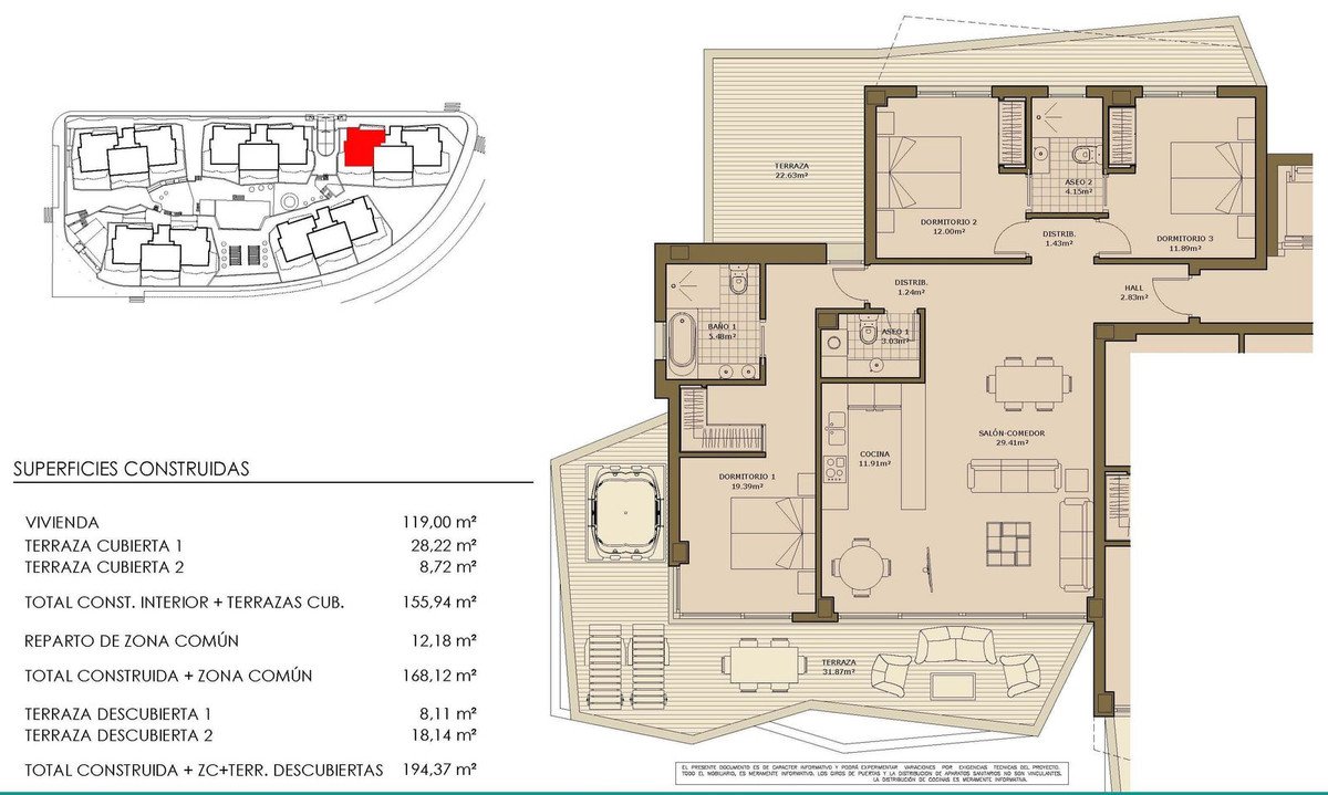 3 Bed Middle Floor Apartment in La Cala