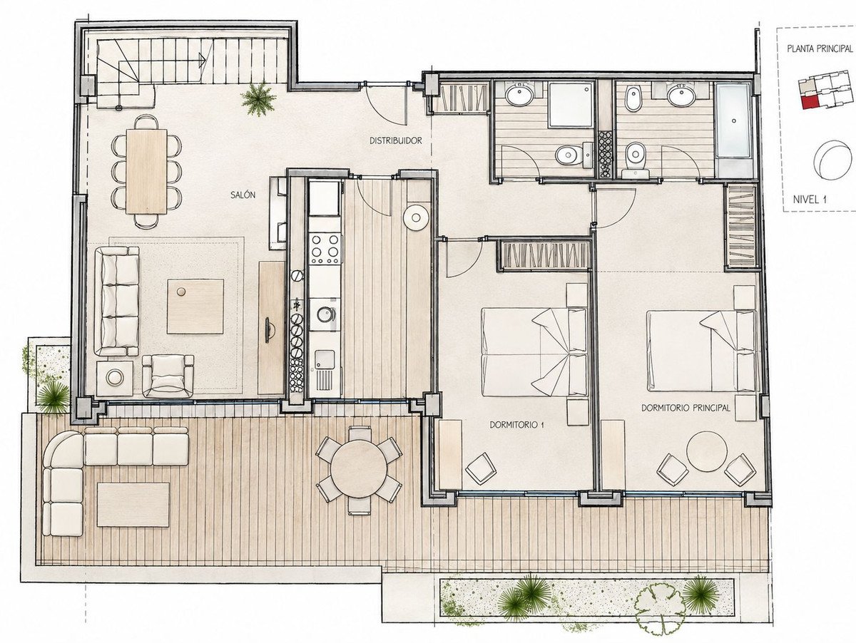 3 Bed Duplex in Los Flamingos