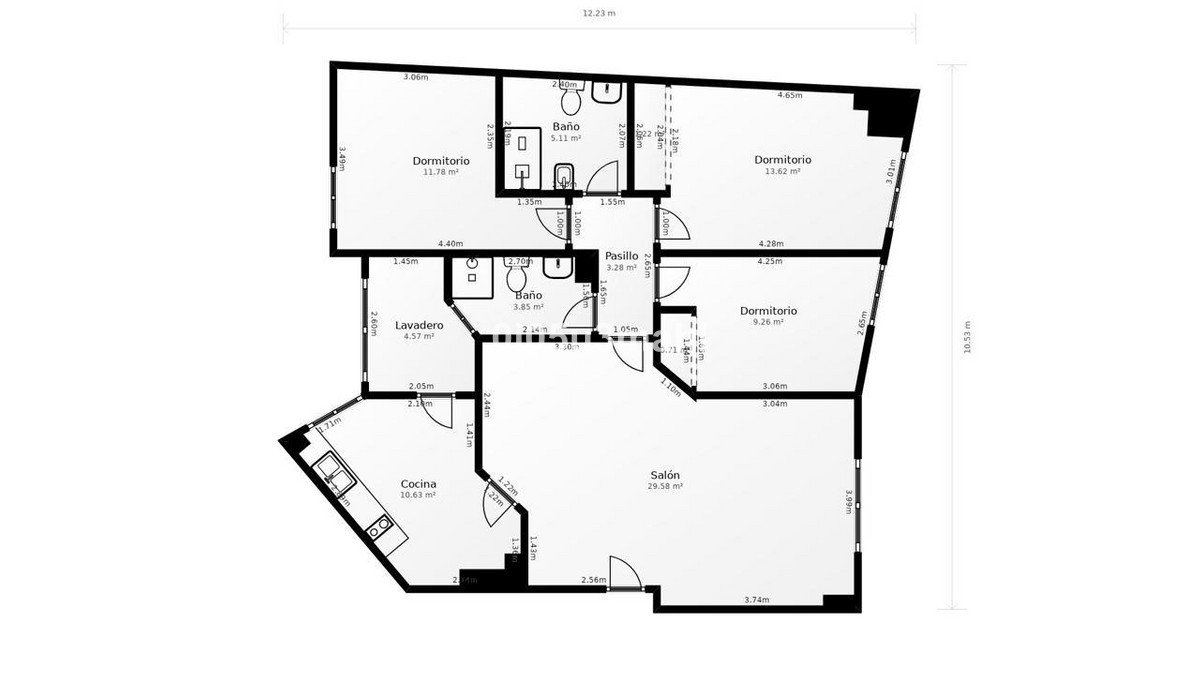 3 Bed Middle Floor Apartment in Málaga