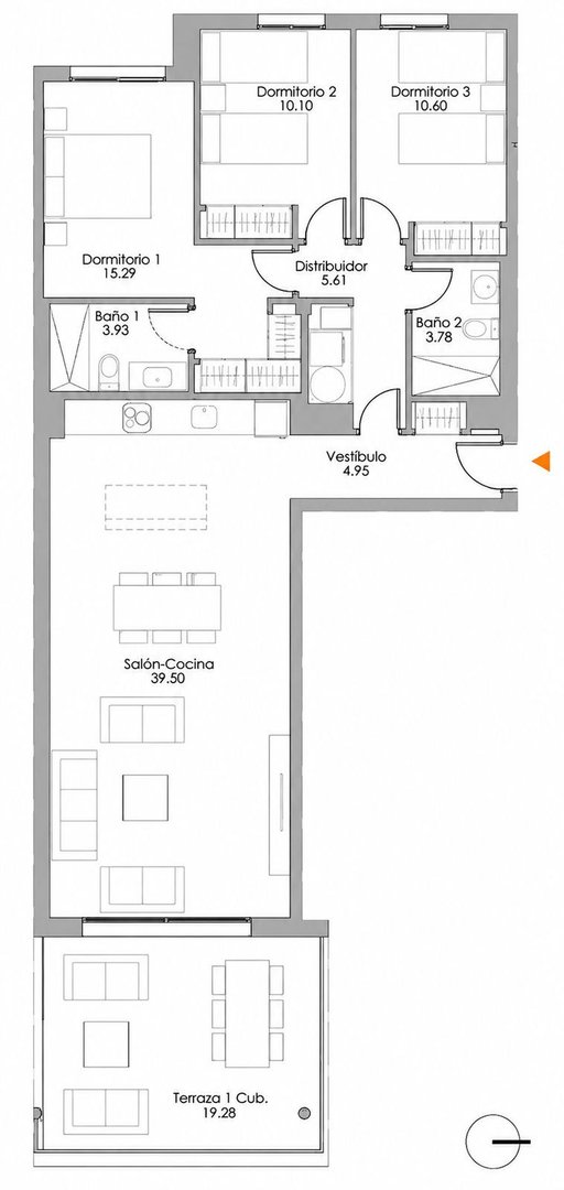 3 Bed Middle Floor Apartment in Estepona