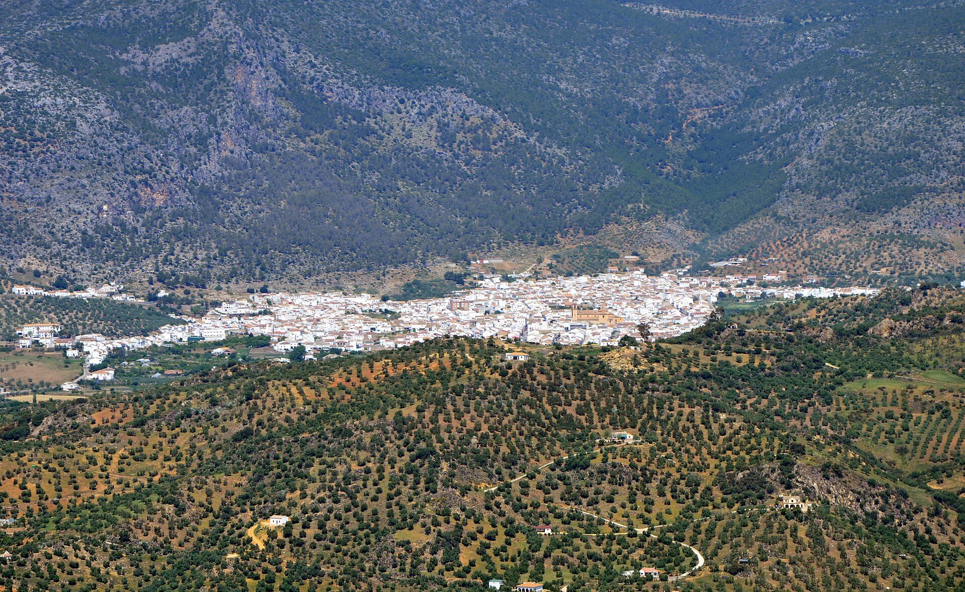 Algodonales, spanish city located in the province of Cádiz, Andalusia, viewed fr