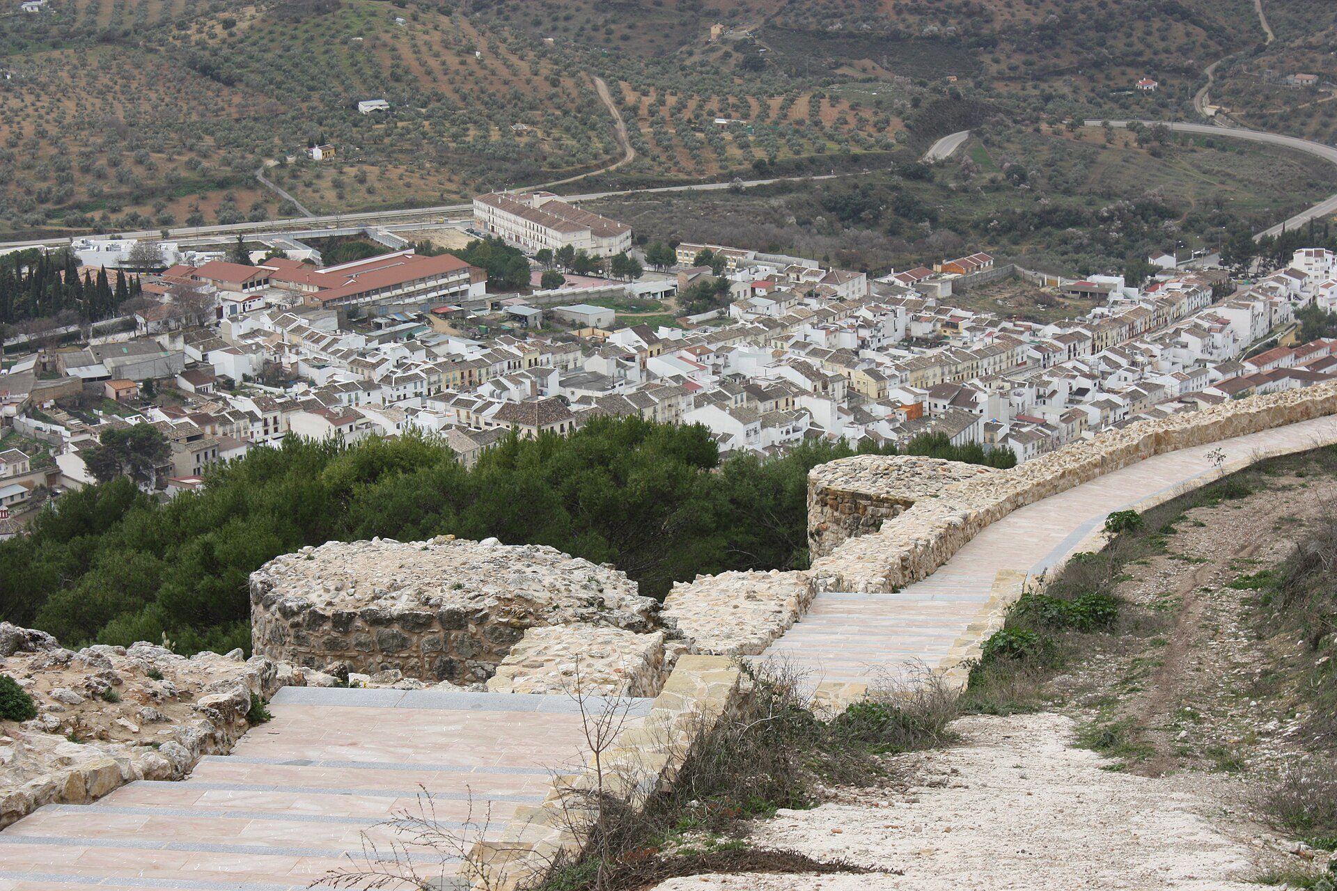 Archidona, view from Moorish fortress to the city