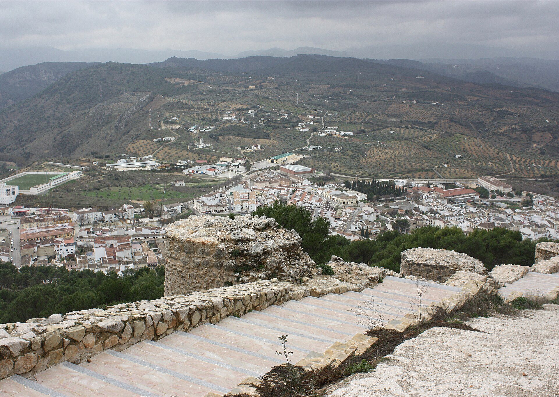 Archidona, view from Moorish fortress to the city