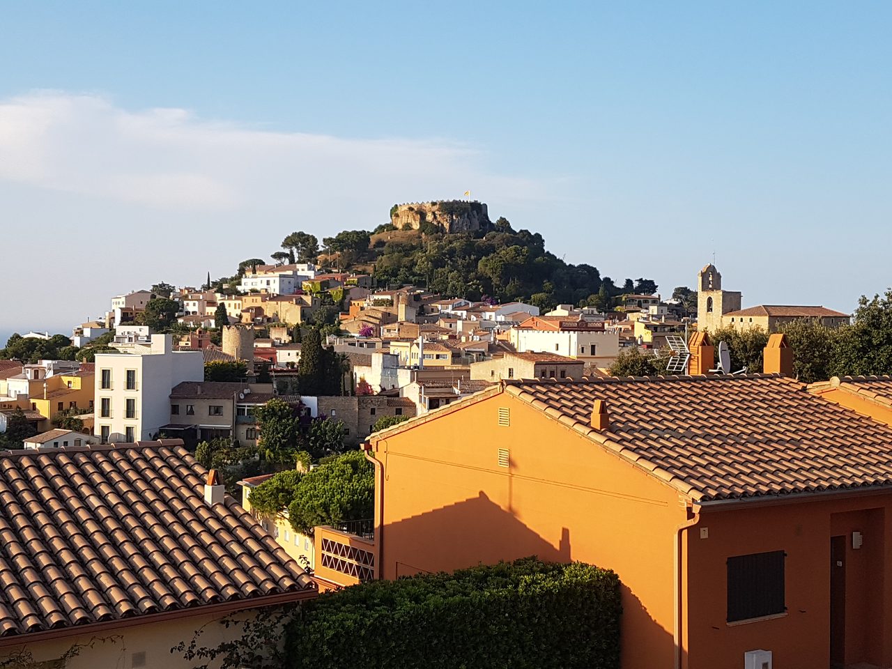 Begur, town at the Costa Brava, Catalonia, Spain. View with the Castell.