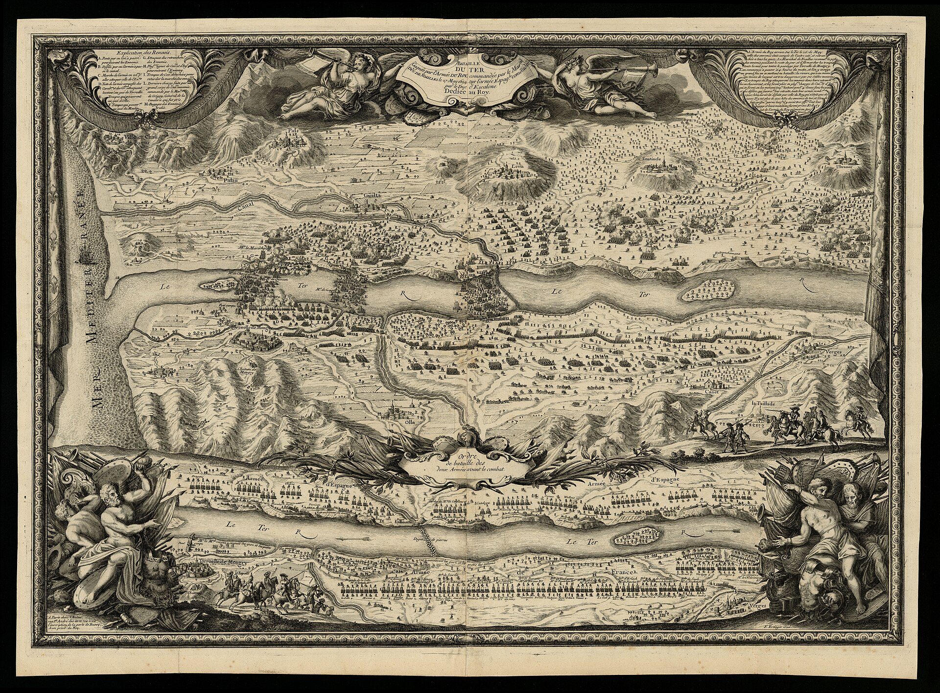 Battle of Torroella won by the french army led by Marshal duke of Noailles