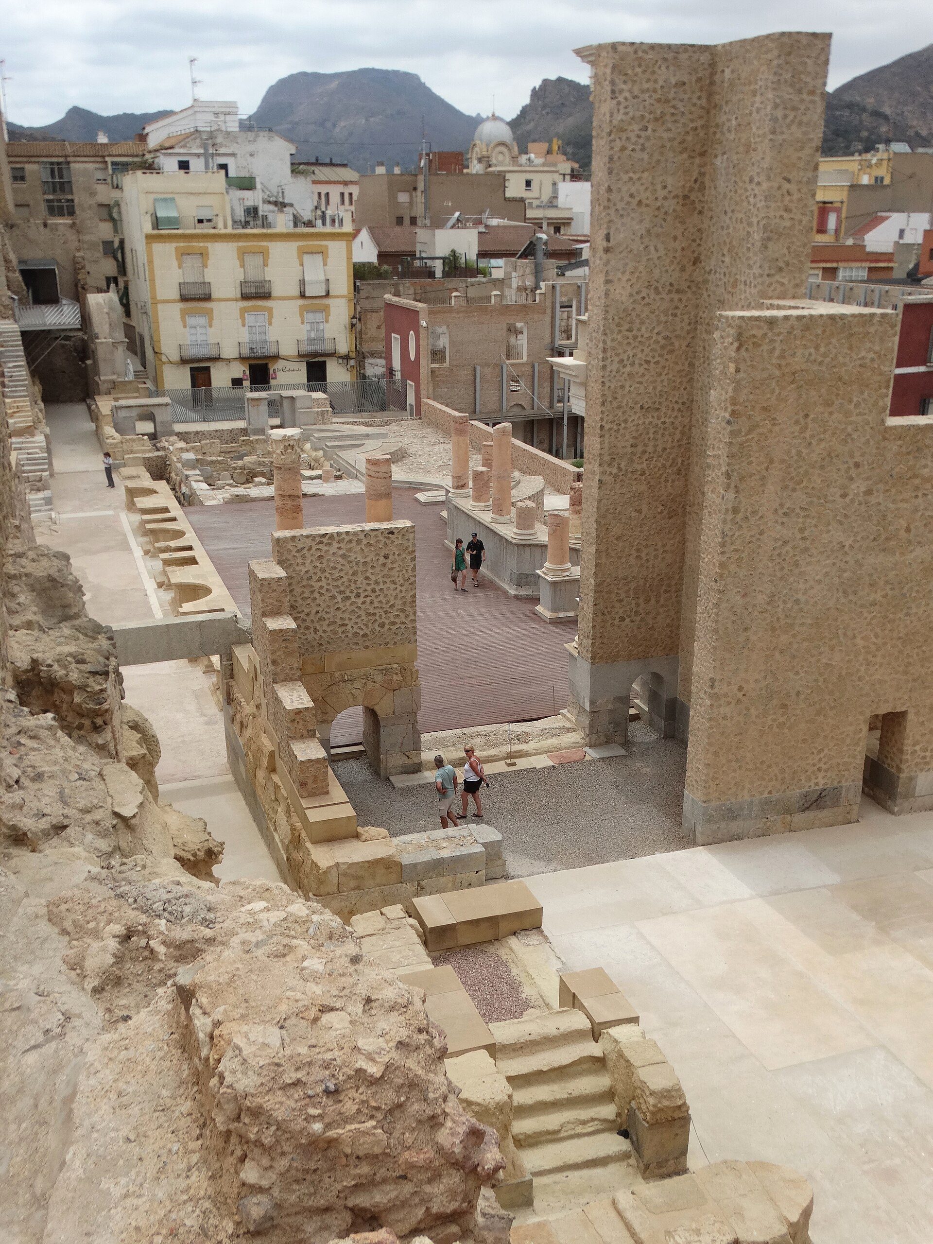 View over Roman Theater with City Backdrop - Cartagena - Spain