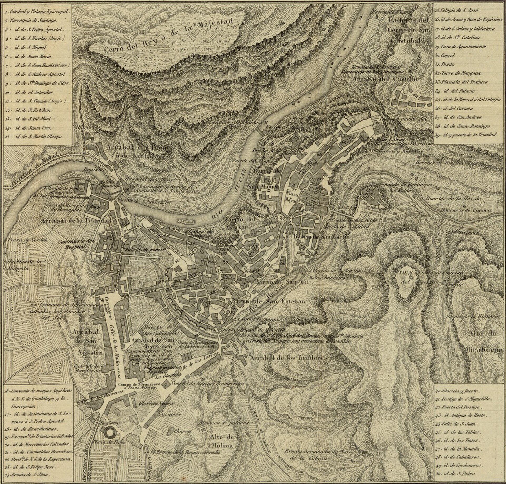 Detailed topographic map with labeled features and terrain.