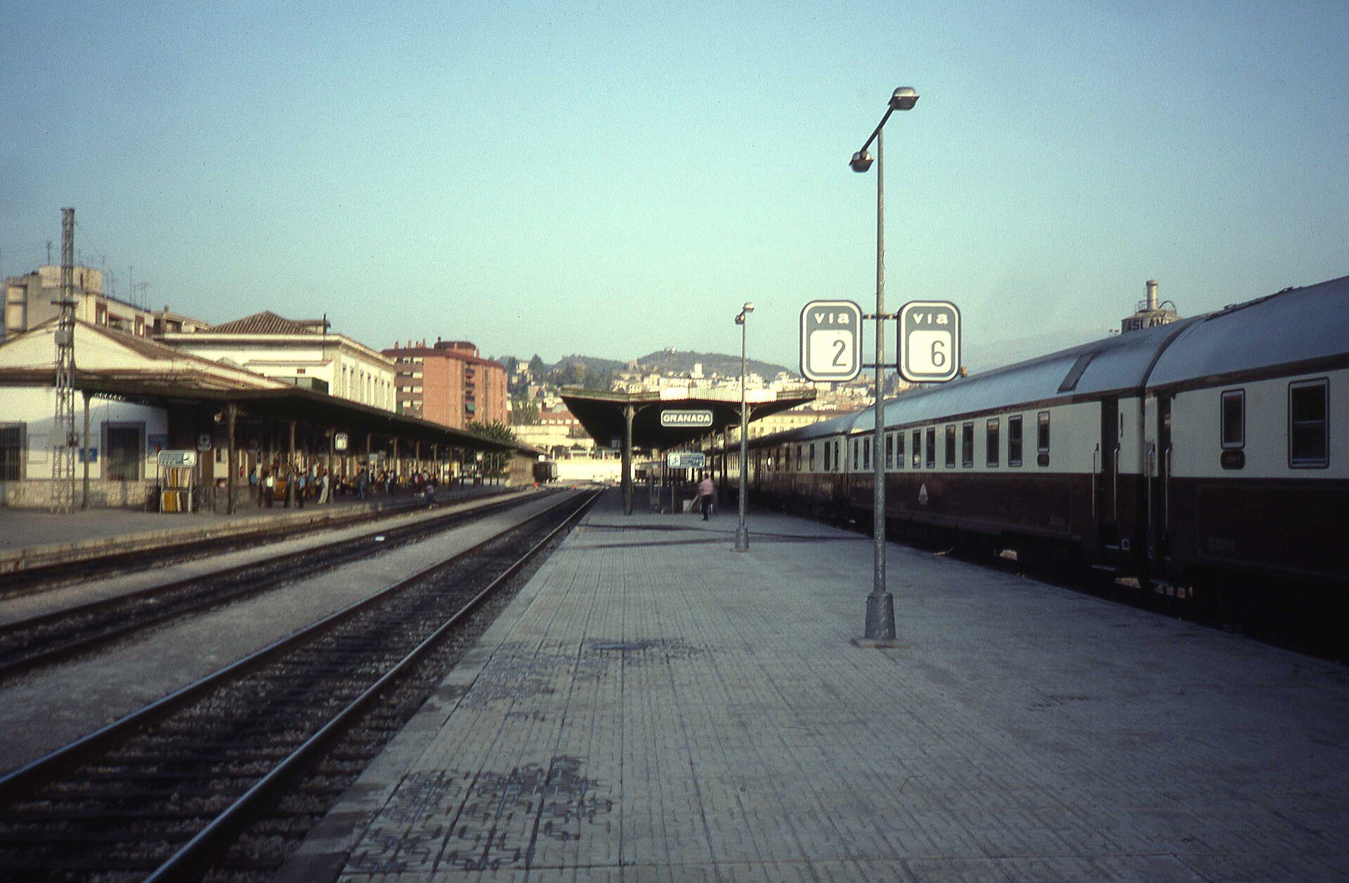 Station Granada with the Al Andalus express train parked for the day excursion