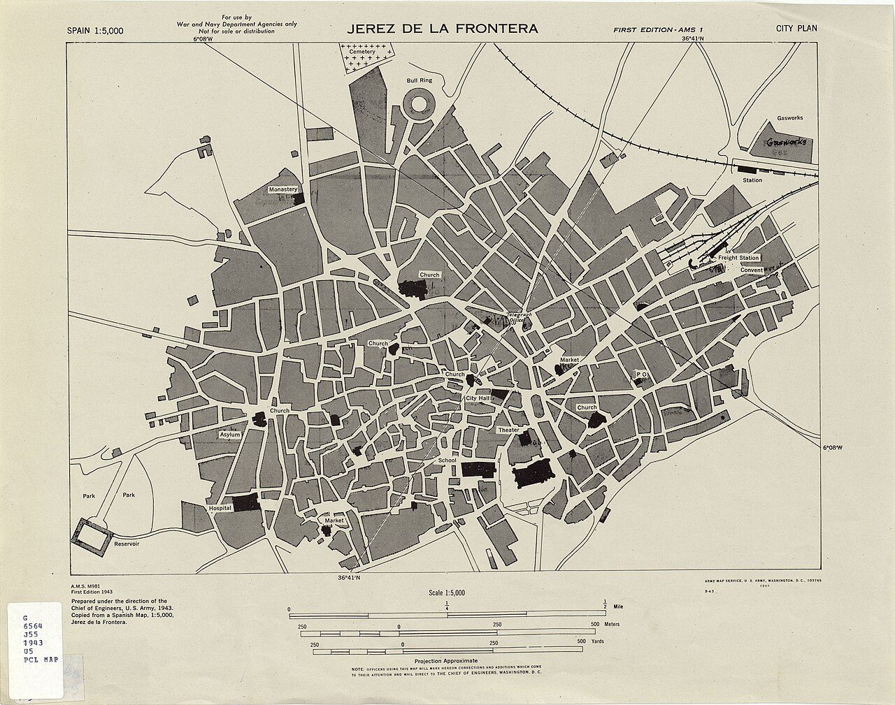 Jerez De La Frontera - 1:5,000 1943 (1.6MB) - Spain City Plans, U.S. Army Map Se