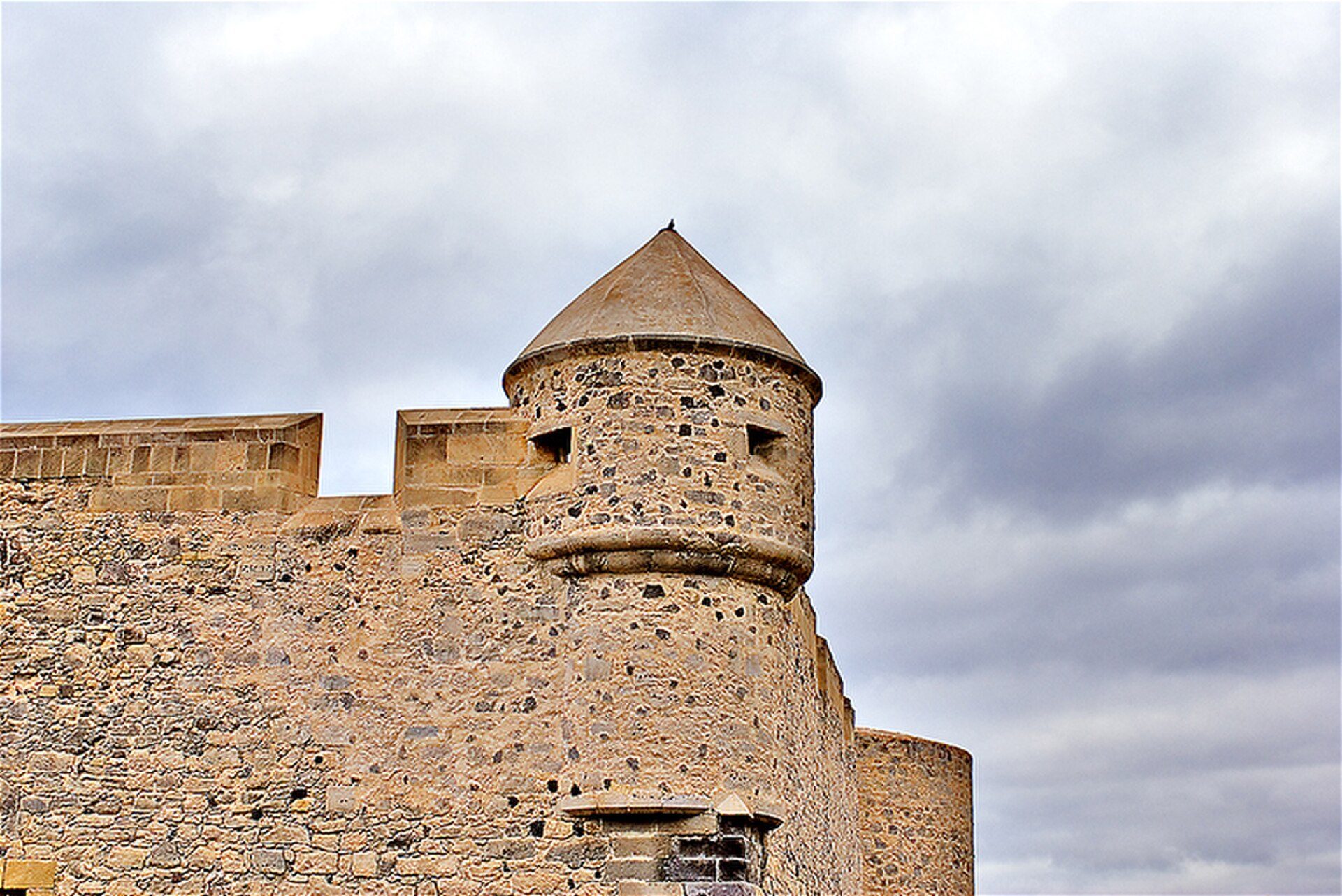 Tower of the "Castillo de La Luz", defensive construction from where tubes again