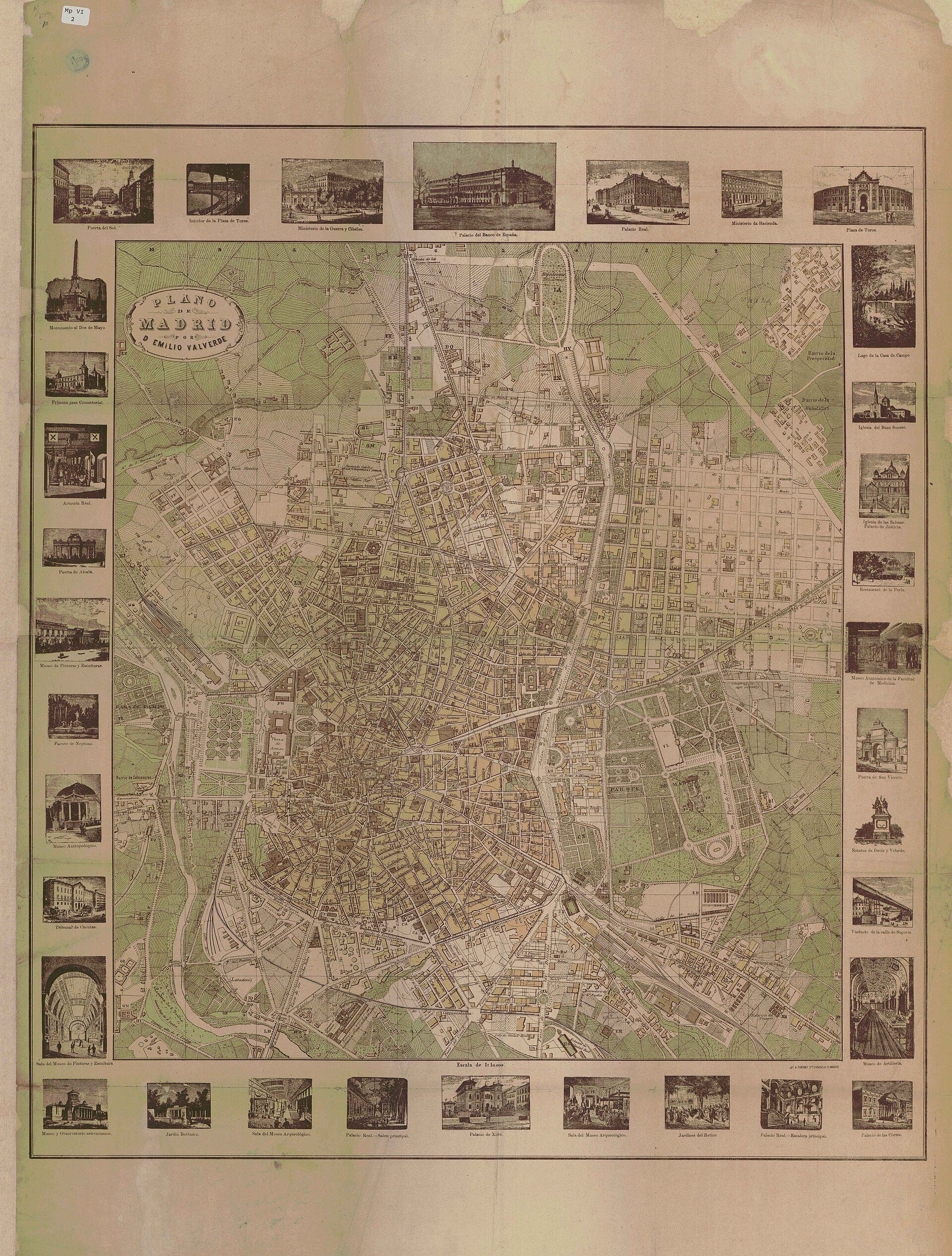 Alt text: Detailed vintage map of Springfield, Massachusetts, with surrounding buildings and landmarks.