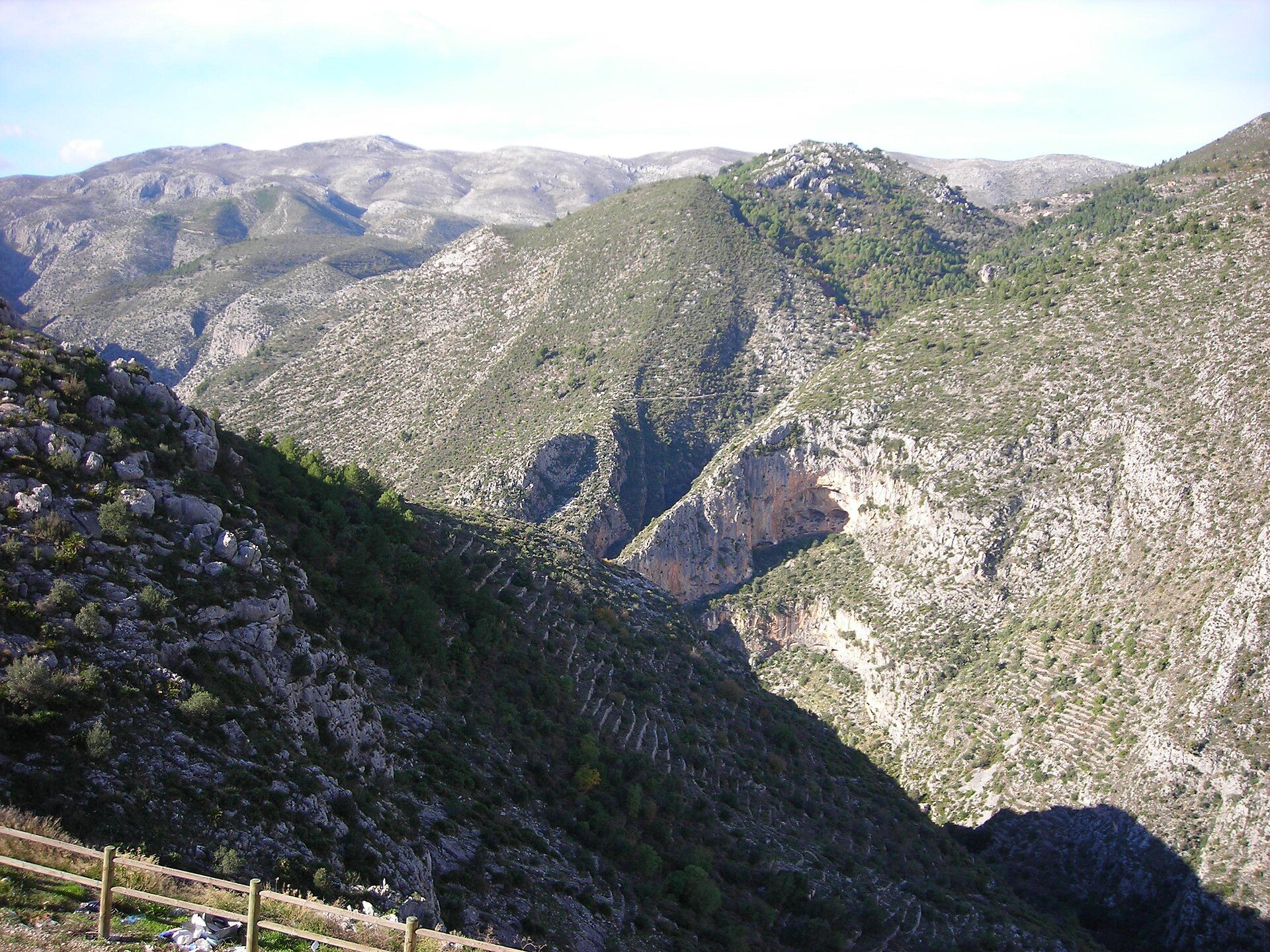 Vista del Barranc de l'Infern (Barranco del Infierno) en Vall de Laguar