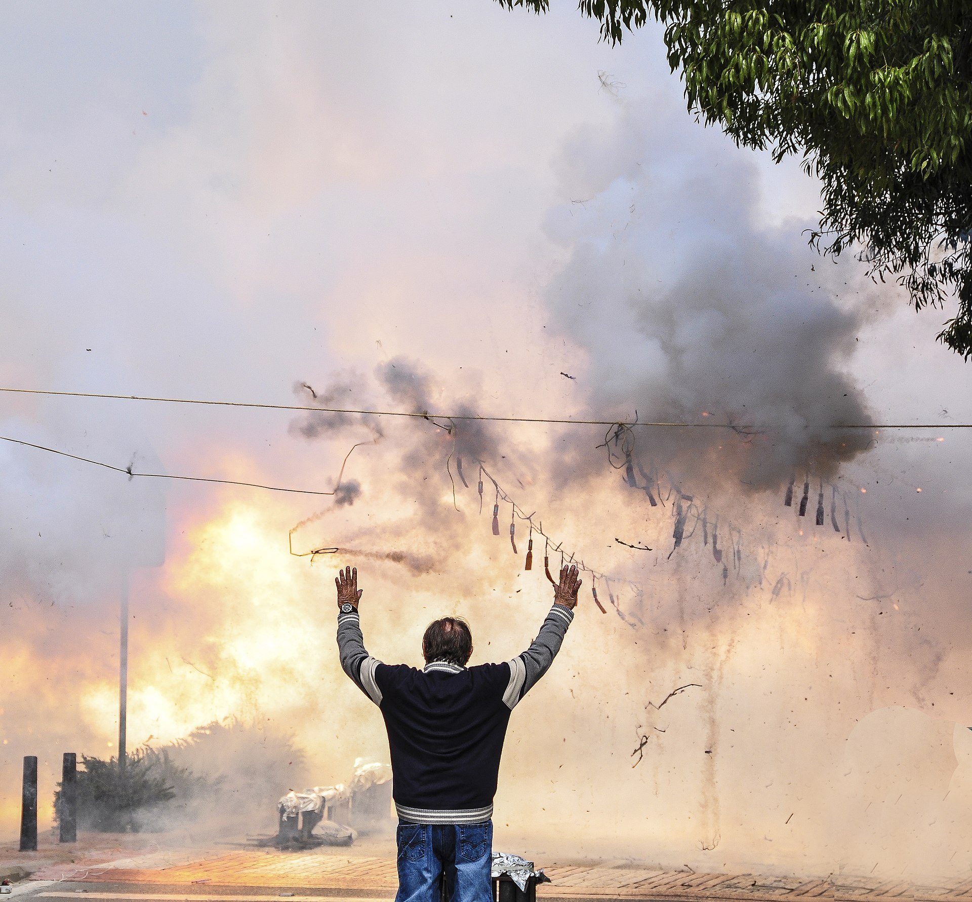Las Fallas, Valencia Spain Spring Festival, the building and burning of the Fall
