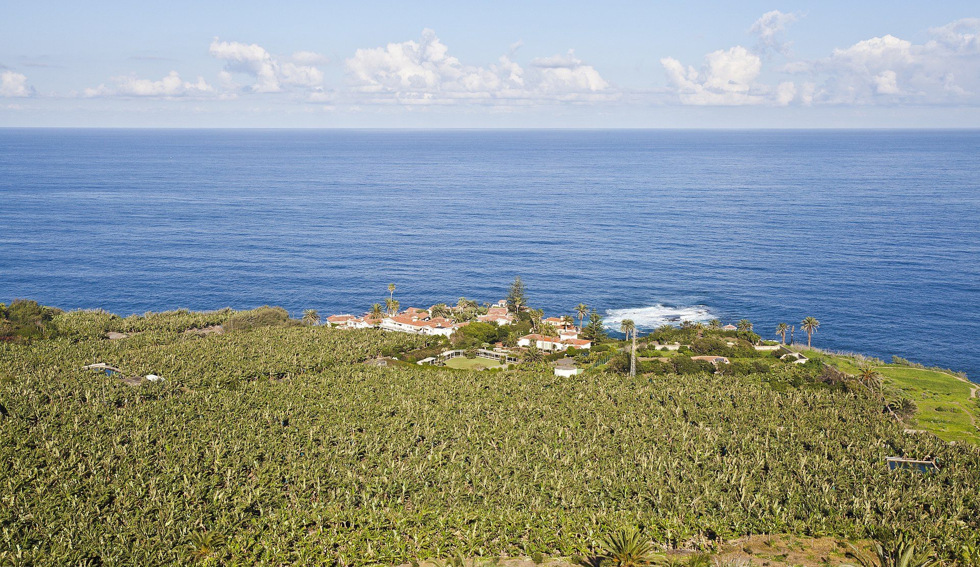 Oceanfront villa with private beach, lush gardens, and stunning sea views.