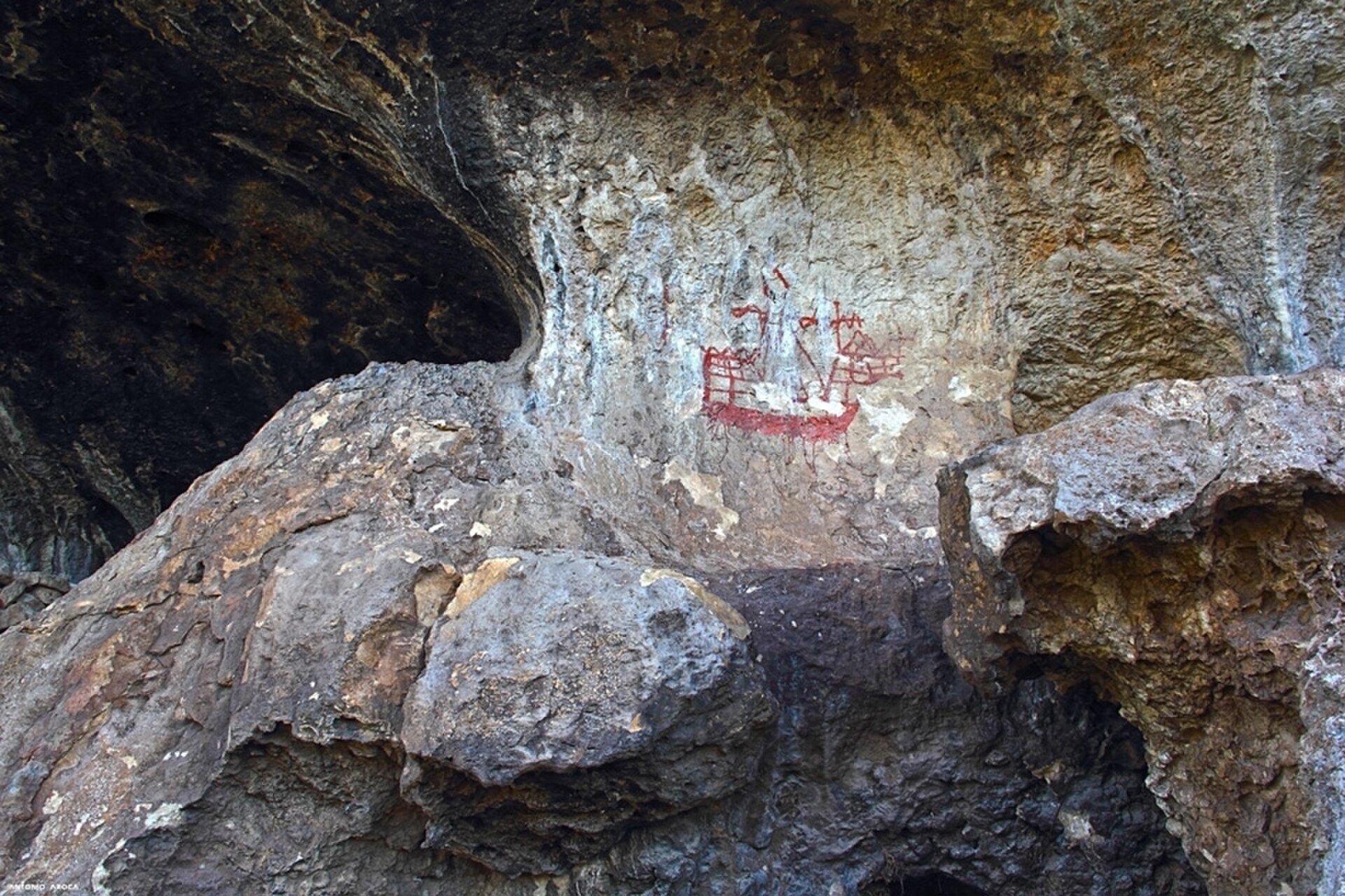Barco de Bagil en la Cueva del Esquilo (s. XVI)
