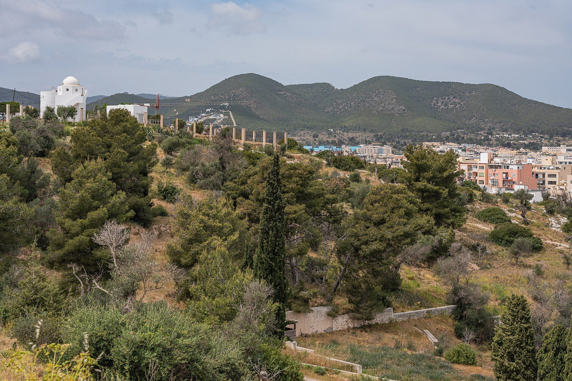 View of Puig des Molins at Ibiza City, Ibiza, Spain