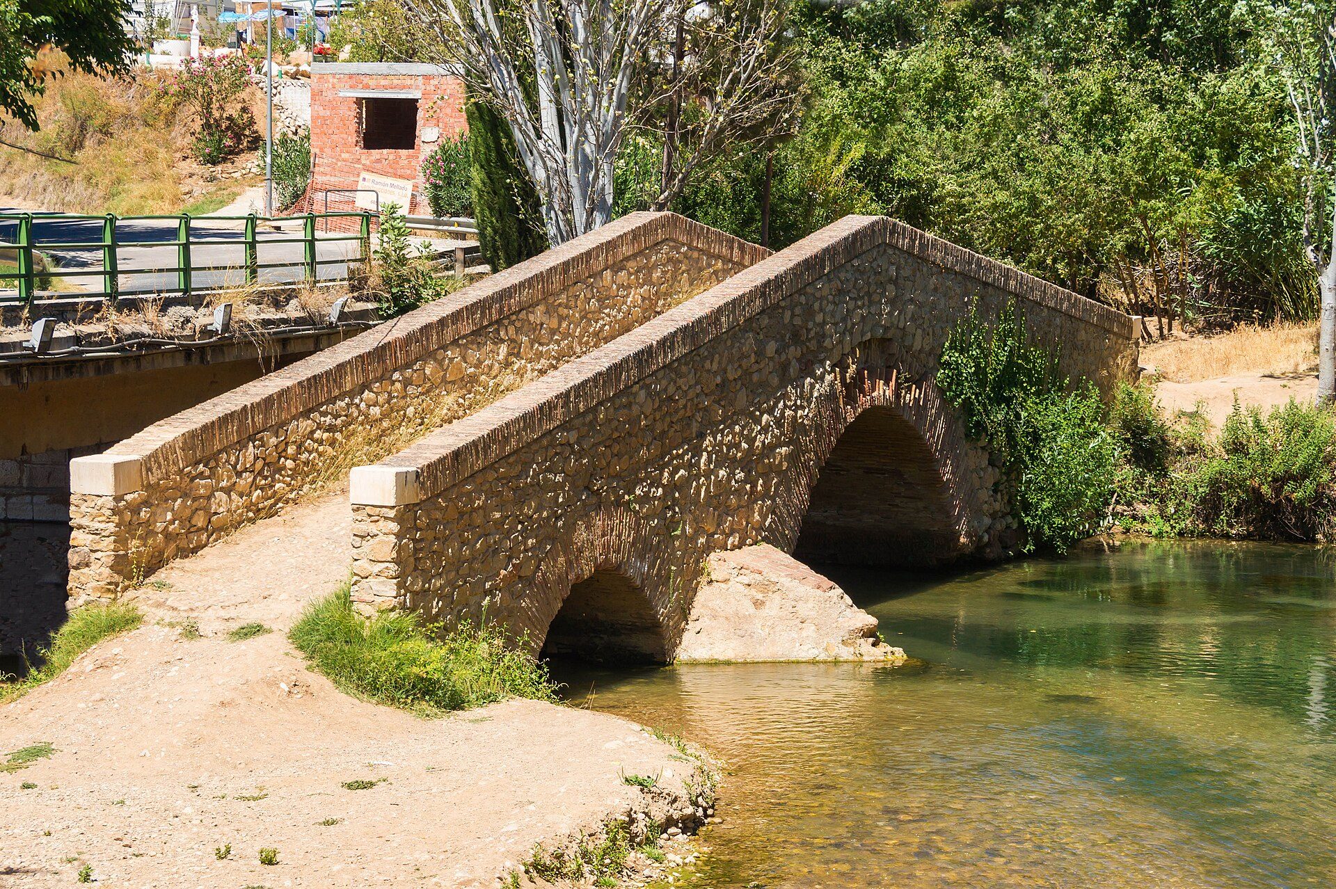 Ancient bridge at Riofrio, on the Frio river, Loja city, Andalusia, Spain.