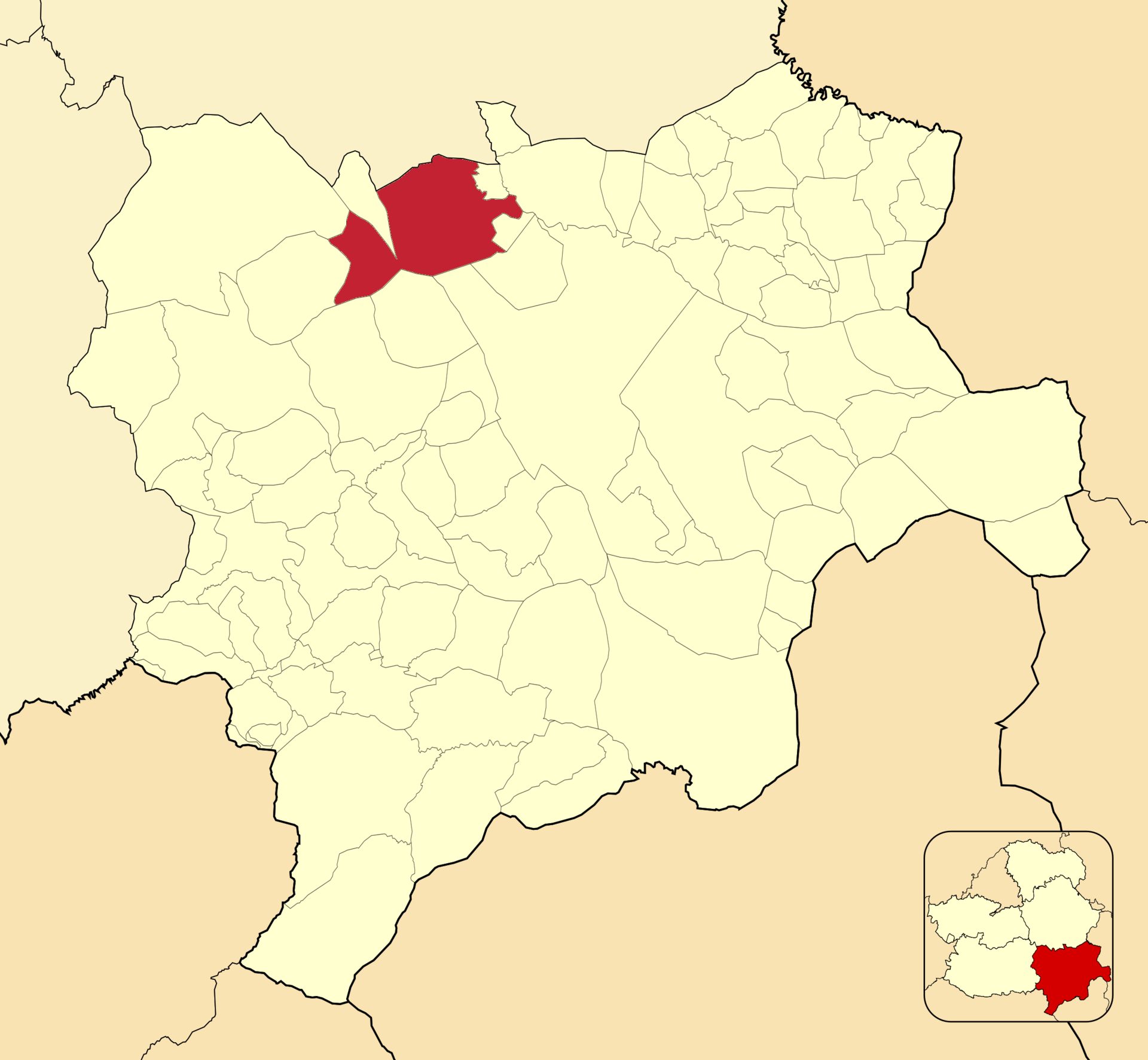 La Roda‎ on the map of province of Albacete
