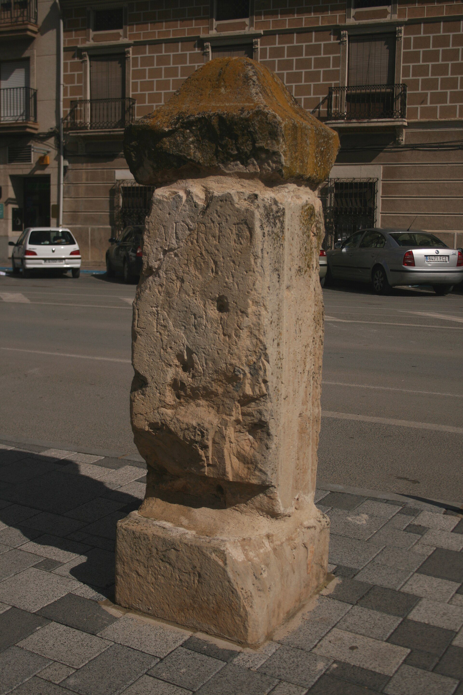 Milestone in La Roda, Spain.