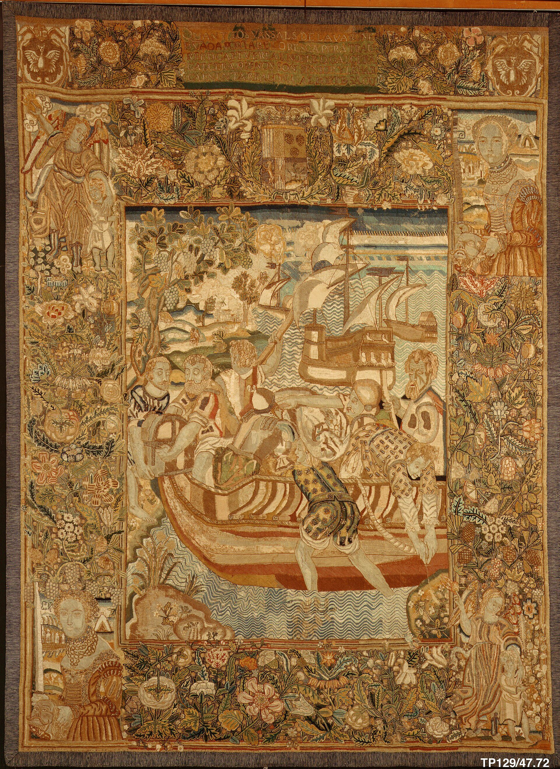 Spanish, Catalonia; Hanging; Textiles-Embroidered