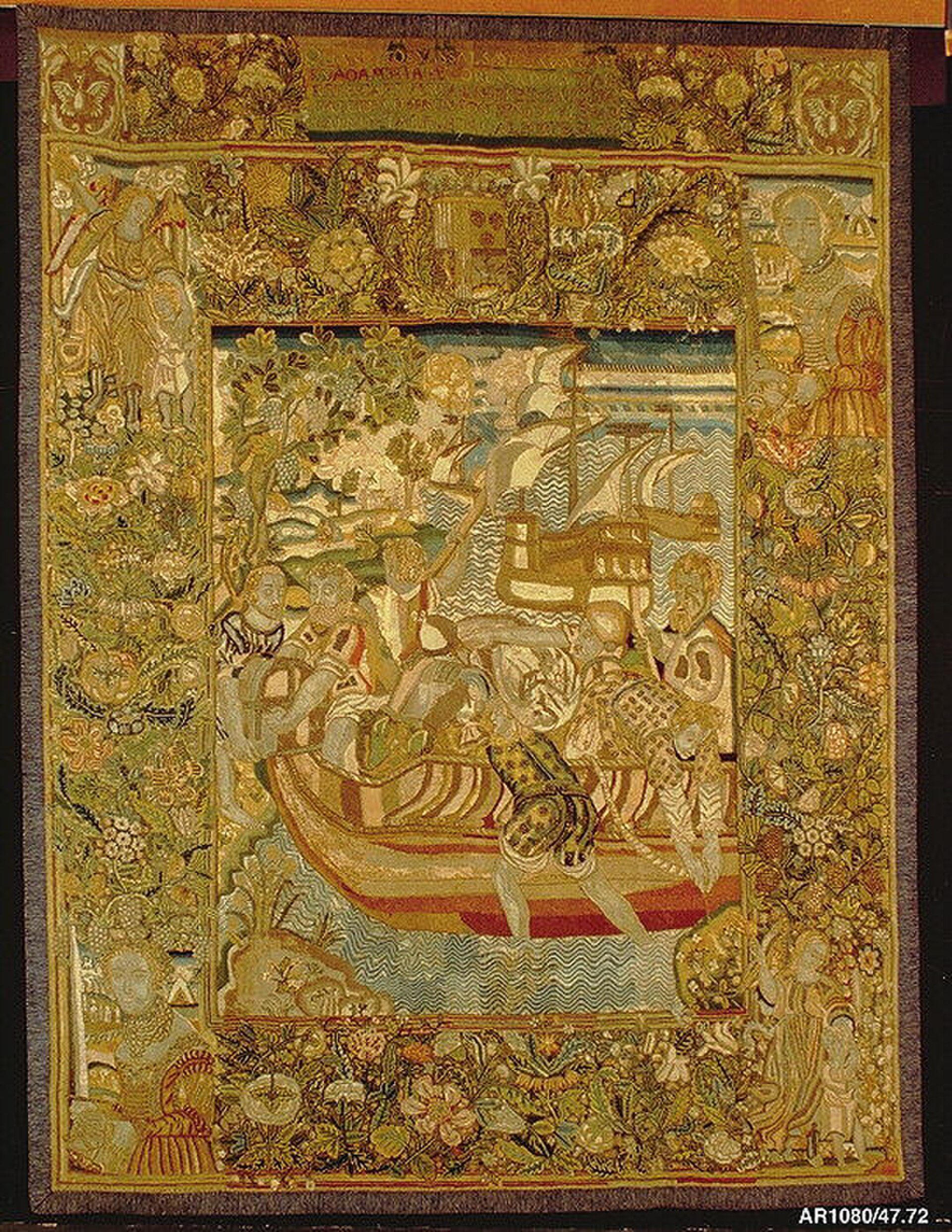 Spanish, Catalonia; Hanging; Textiles-Embroidered