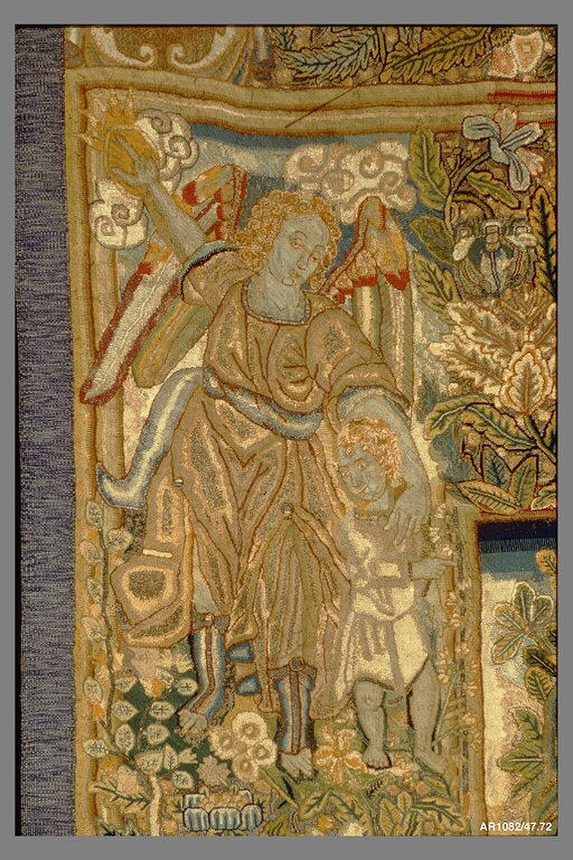 Spanish, Catalonia; Hanging; Textiles-Embroidered