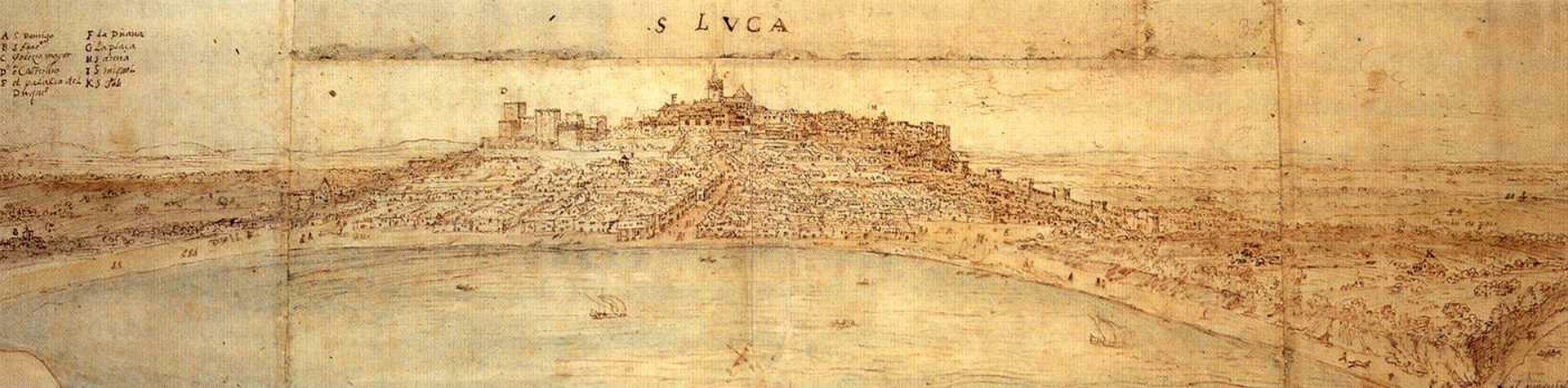 View of Sanlúcar de Barrameda (Spain) in the Sixteenth Century | Anton van den Wyngaerde | Public domain