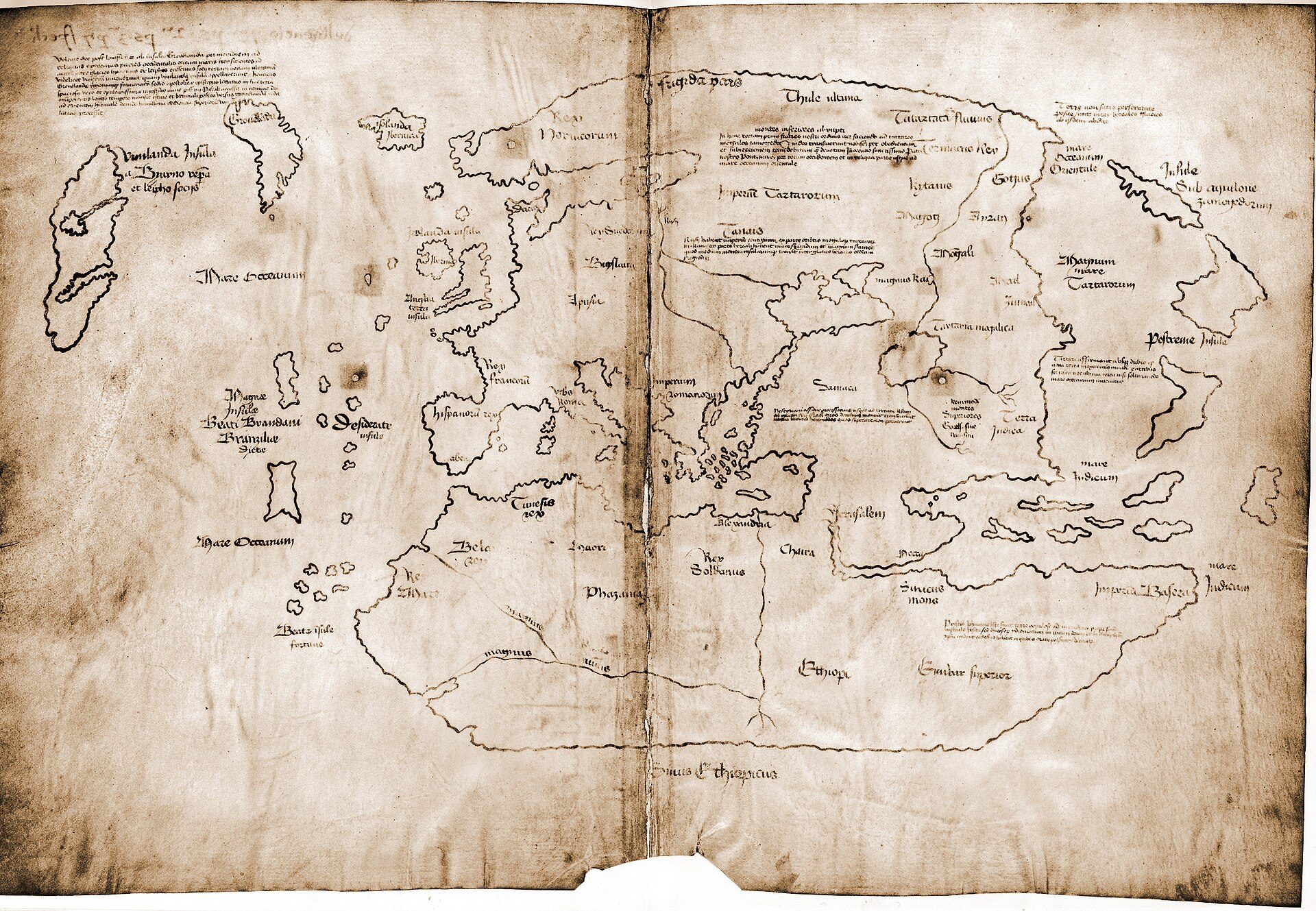 The Vinland map / chart is purportedly a 15th century Mappa Mundi, redrawn from 