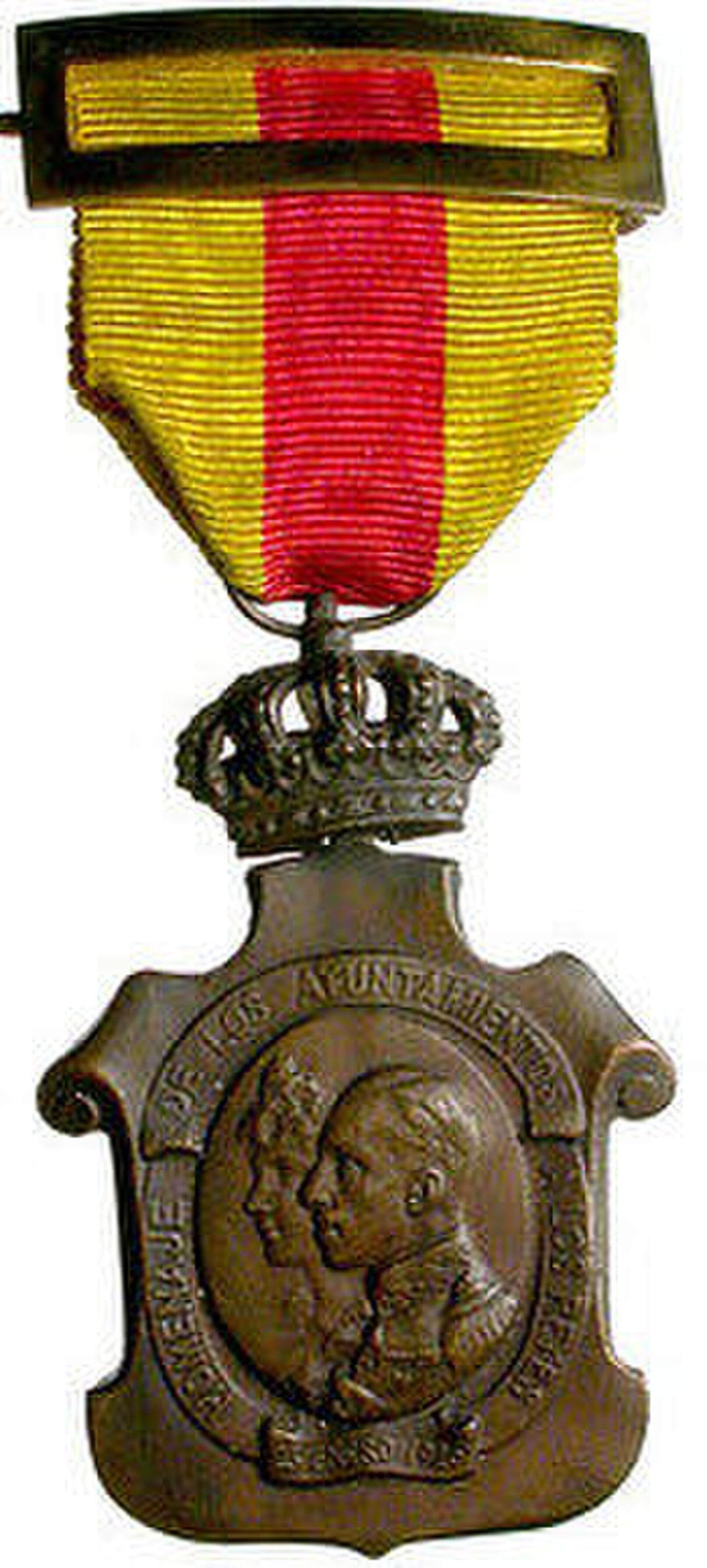 Anverso y reverso de la Medalla conmemorativa del homenaje de los Ayuntamientos 