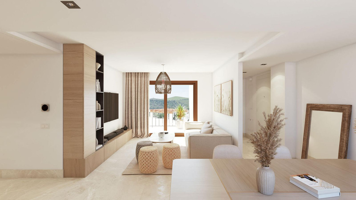 Lichte, moderne woonkamer met uitzicht