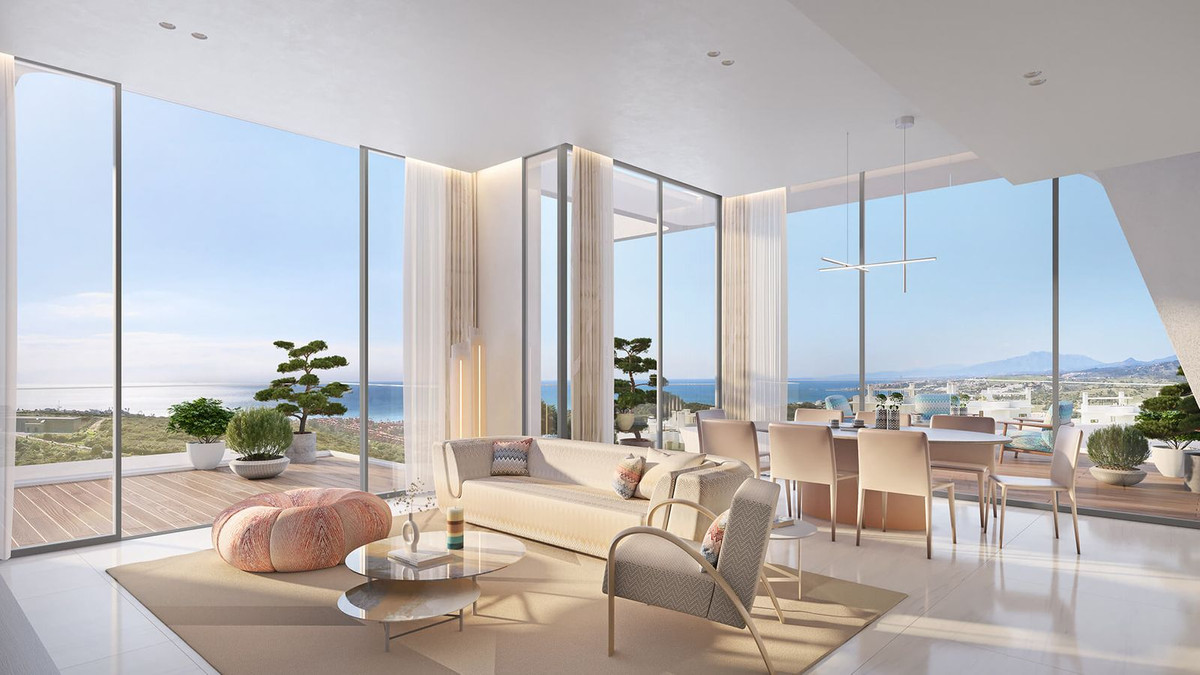 Lichte woon- en eetkamer met uitzicht bij Marea