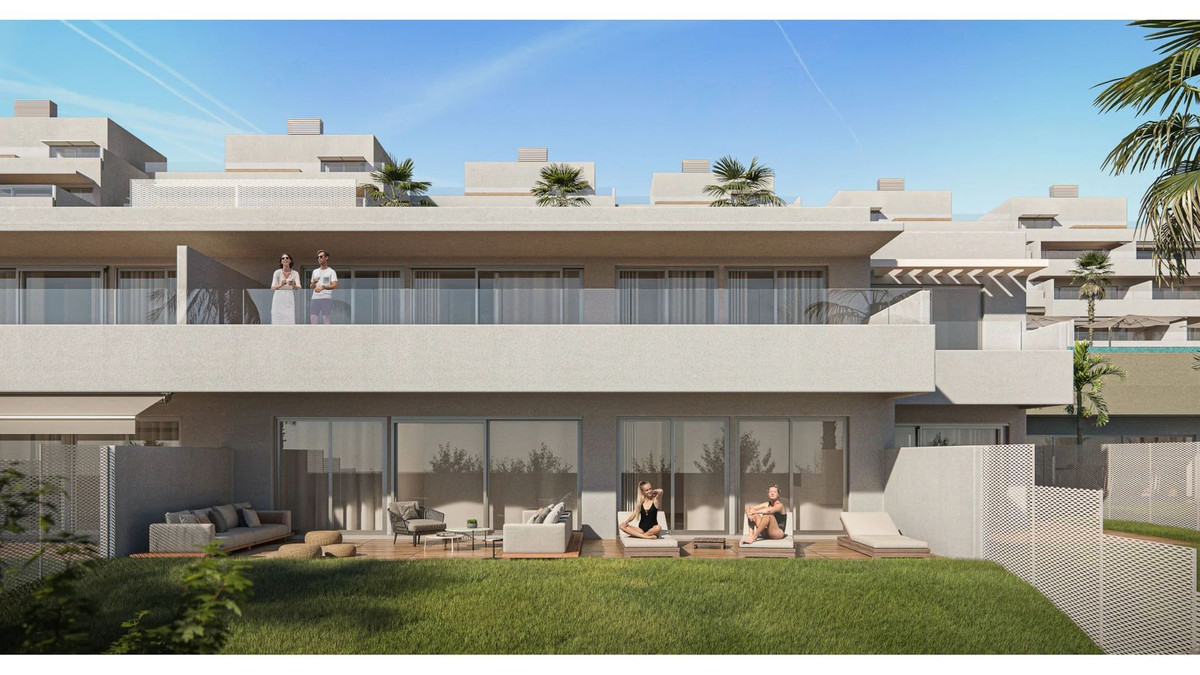 Isea Estepona III appartementen met terras en tuin.