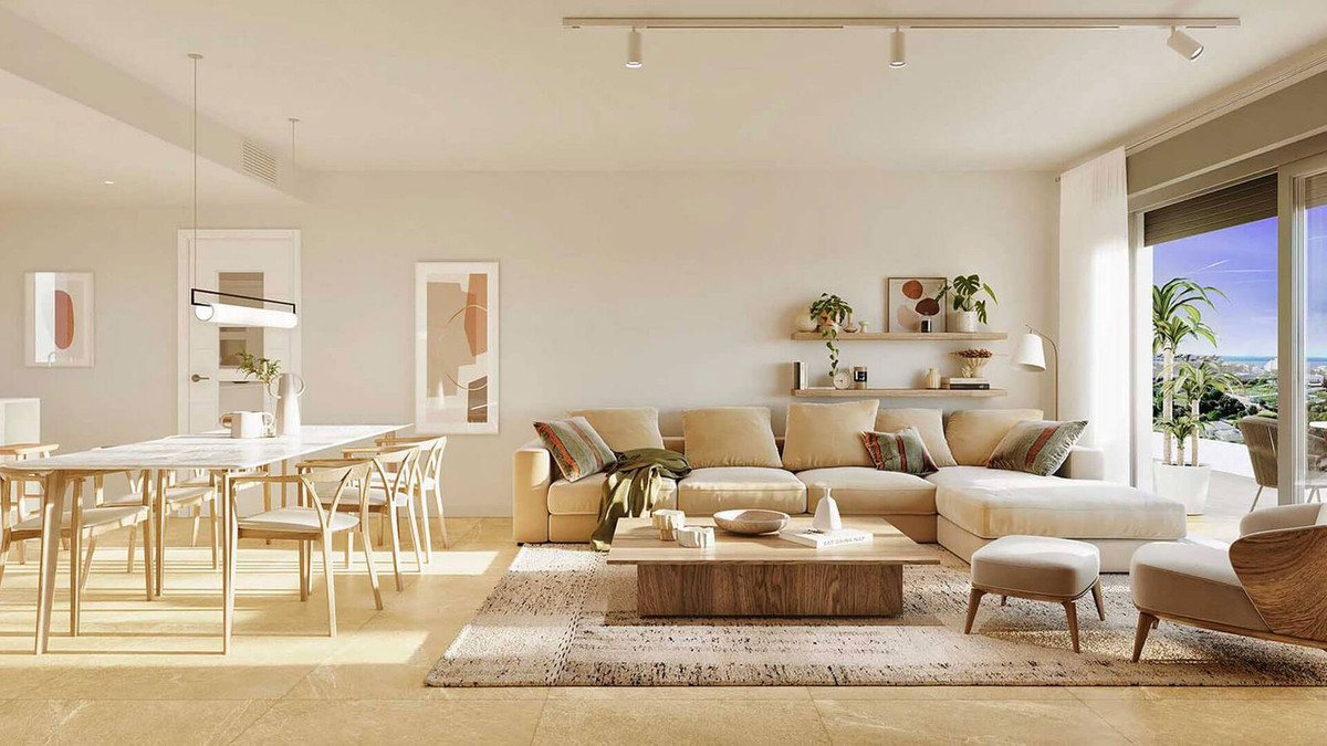 Moderne woon-eetkamer met strak design interieur