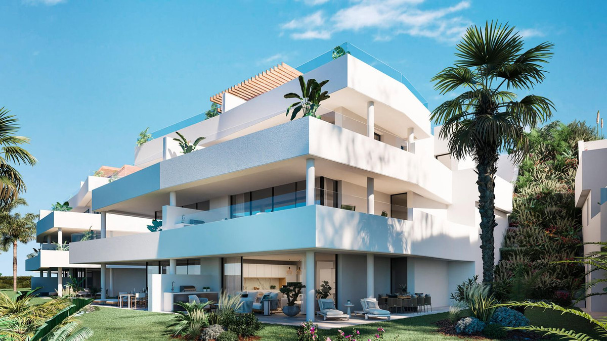 Mirador de Estepona Hills: luxe appartementencomplex met groene tuinen.