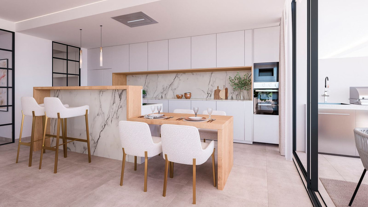 Moderne keuken met eethoek in Mirador de Estepona Hills.