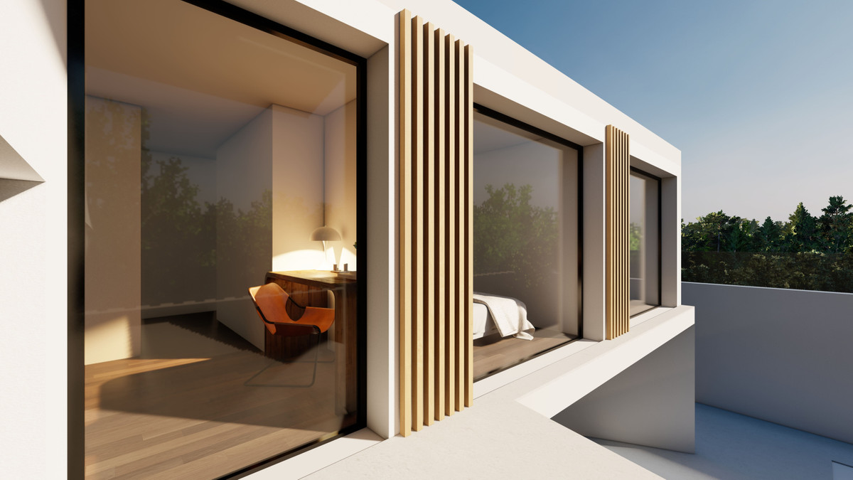 Moderne woning met balkon en zicht op interieur