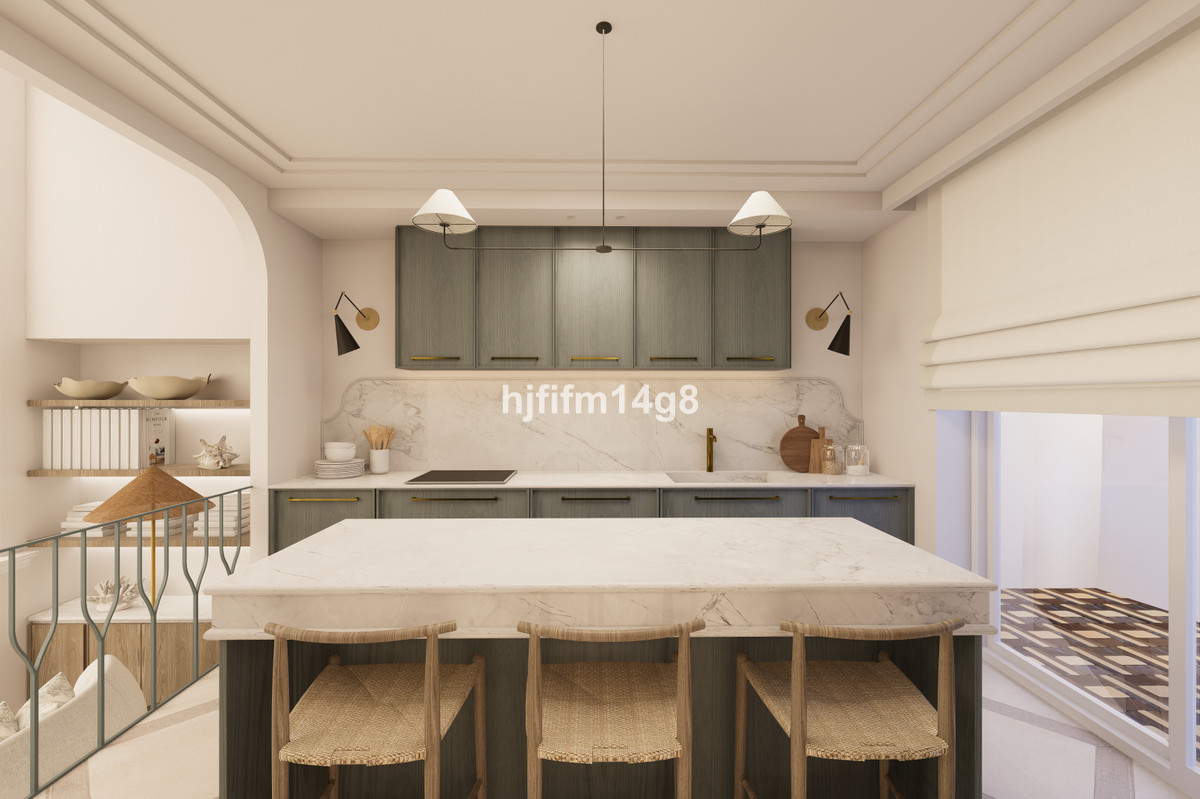 Moderne keuken met kookeiland en zitplaatsen