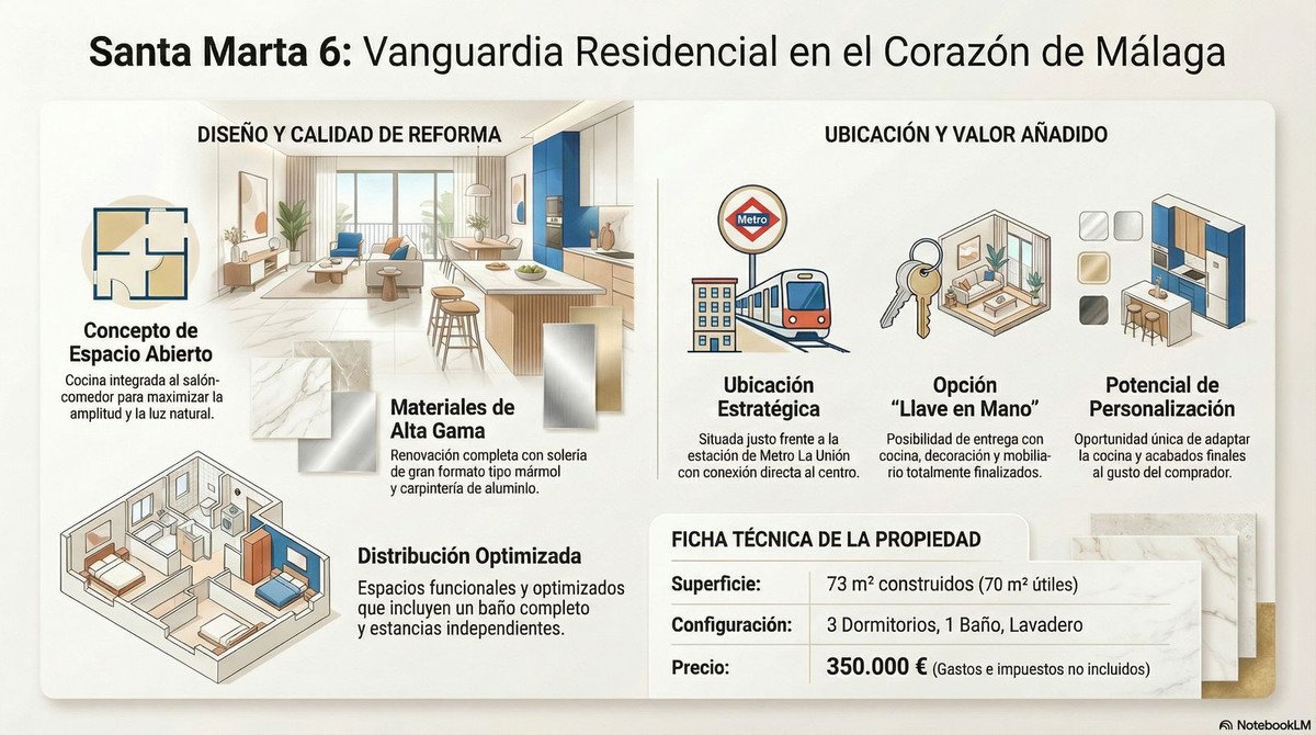 3 Bed דירה בקומה אמצעית in Málaga