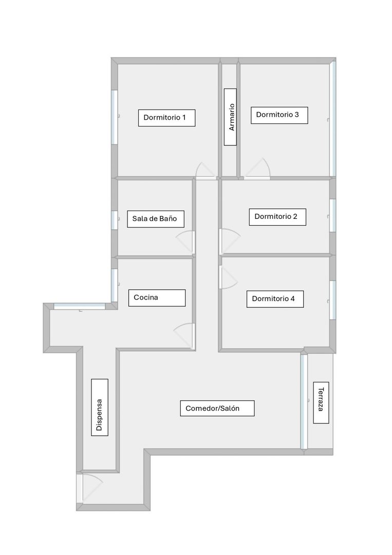 4 Bed Middle Floor Apartment in Málaga in Málaga, Apartment